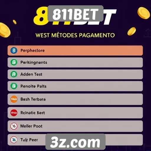Métodos de pagamento aceitos no 811BET